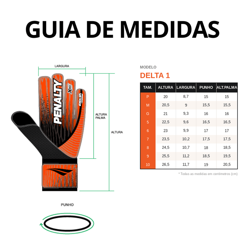 Luva de Goleiro Penalty Juvenil Delta 1 Xxiii