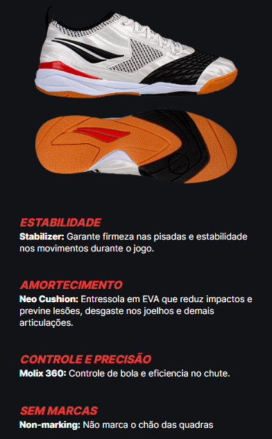 Chuteira Futsal Penalty Max 1000 Ecoknit - Marinho/Branco/