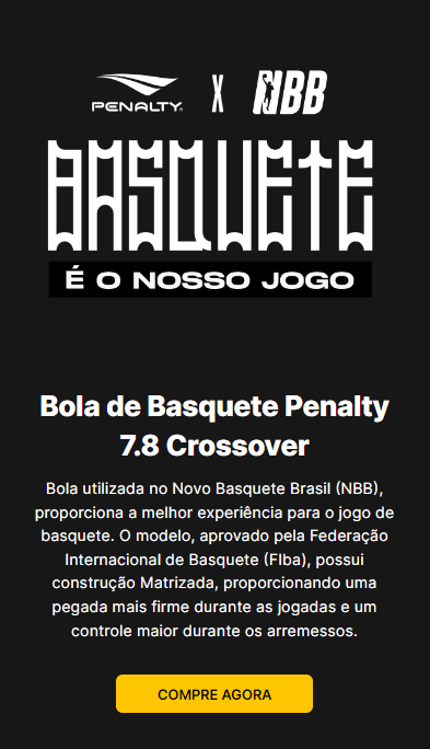 Bola Basquete Penalty 6.7 Crossover Fiba e Nbb 2018