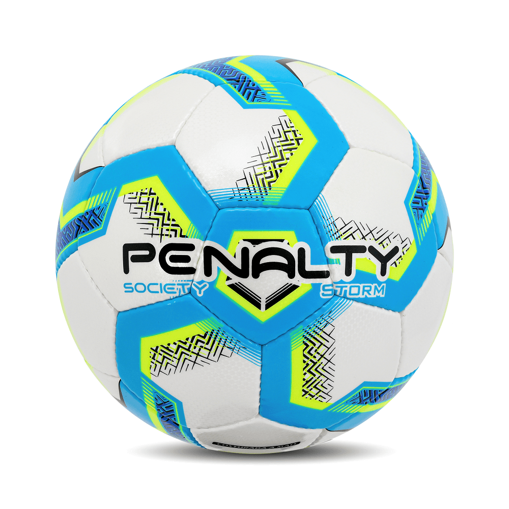 Bola Penalty Storm VII Society Branca e Amarela - FutFanatics